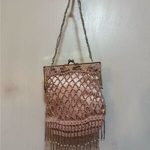 Elegant Pink Beaded Women's Bag
